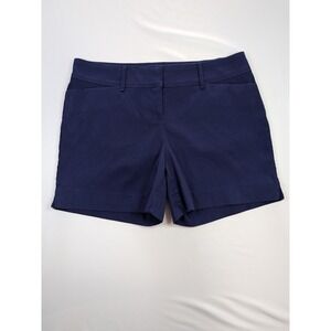 The Limited Navy Blue Textured Embossed Shorts Women's Sz 6 Office Siren Chic